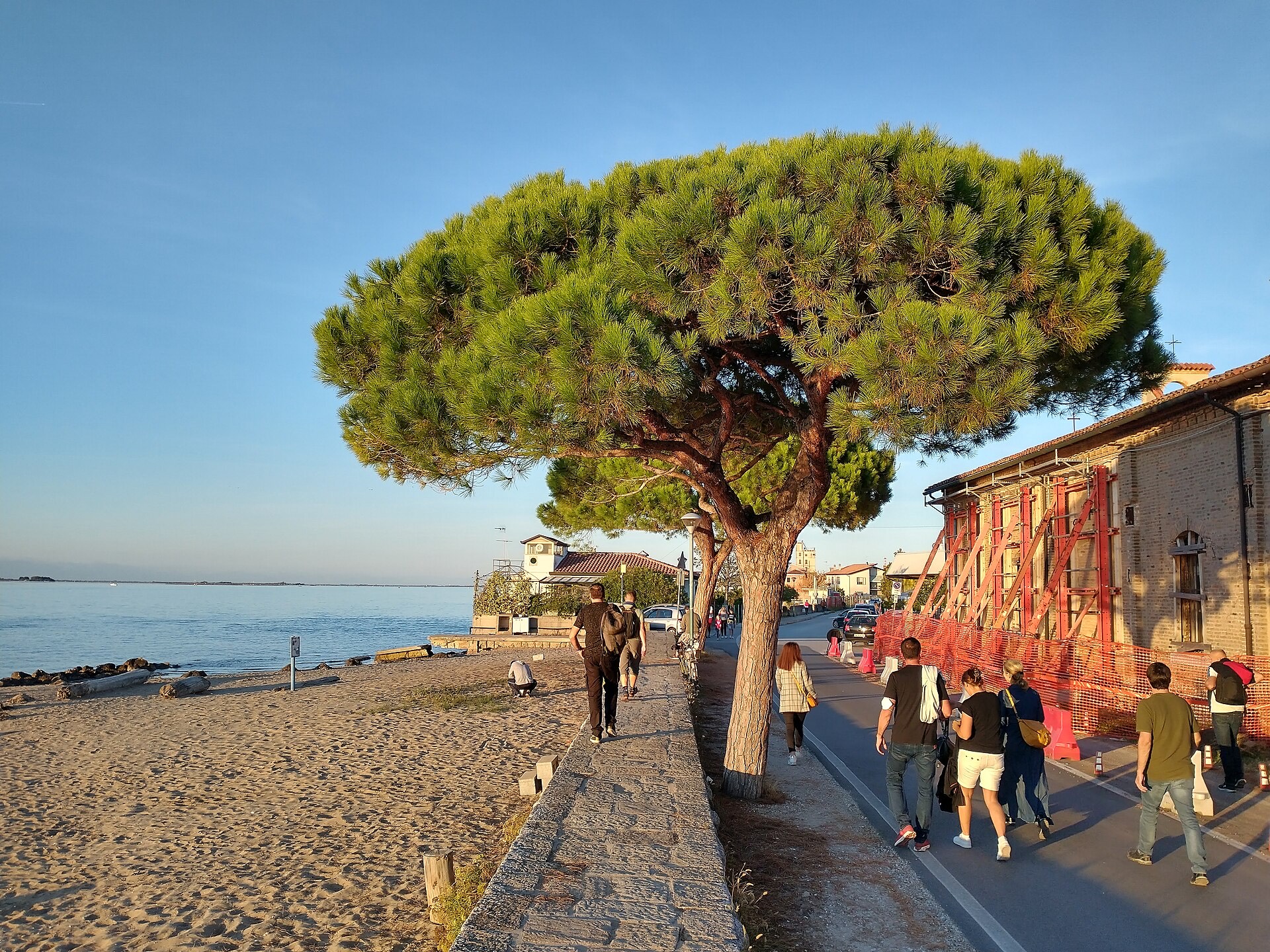 Open sand and sea on the Lido of Venice
